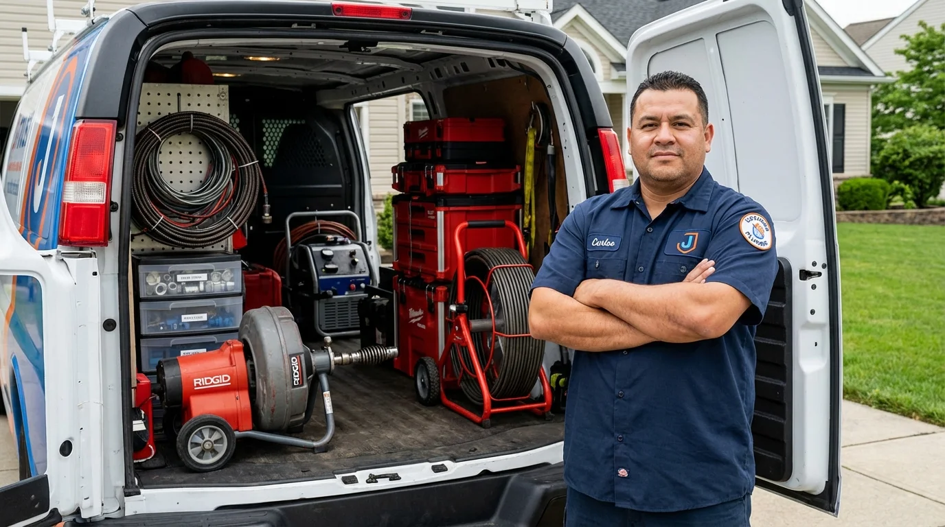 Professional drain cleaning equipment and Johns Plumbing LLC plumber in Newellton