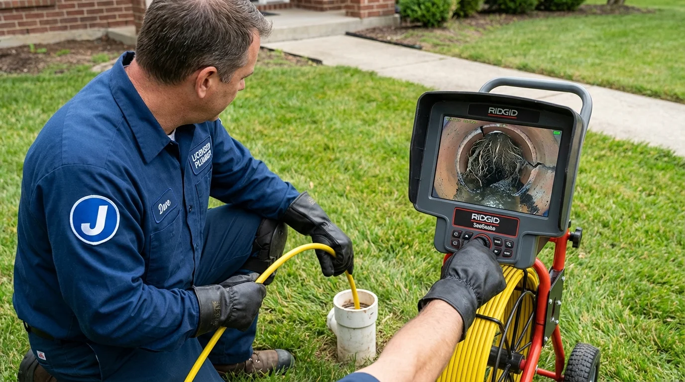 Sewer camera inspection being performed by Johns Plumbing LLC in Newellton